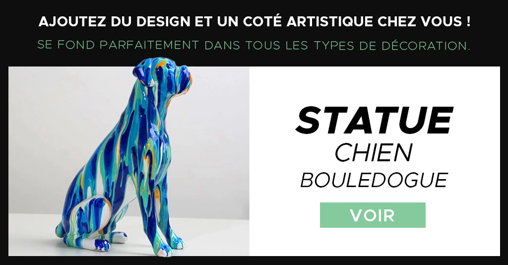 Statue chien bouledogue design
