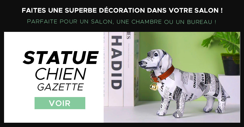 Statue chien gazette décoration