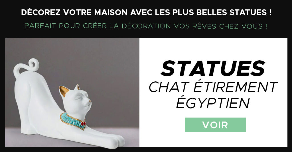 Statue de chat Égyptien blanc