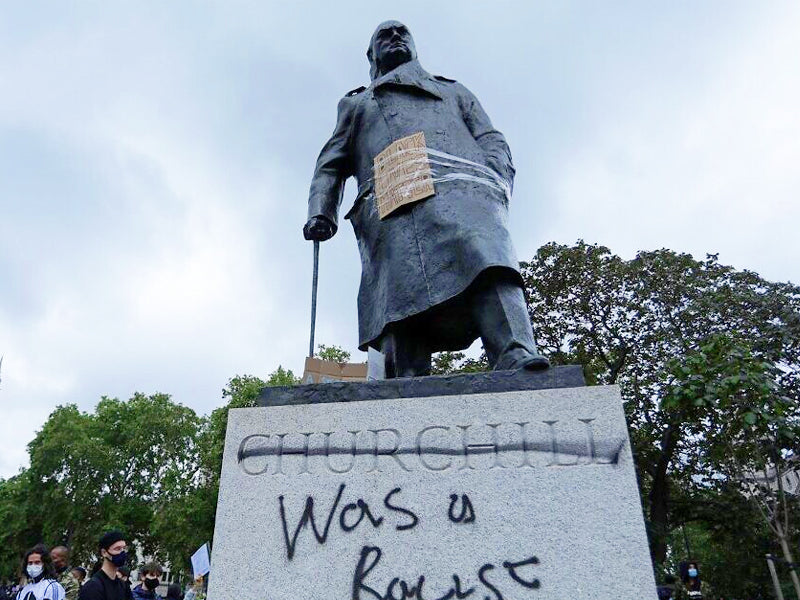 Statue de Churchill vandalisée