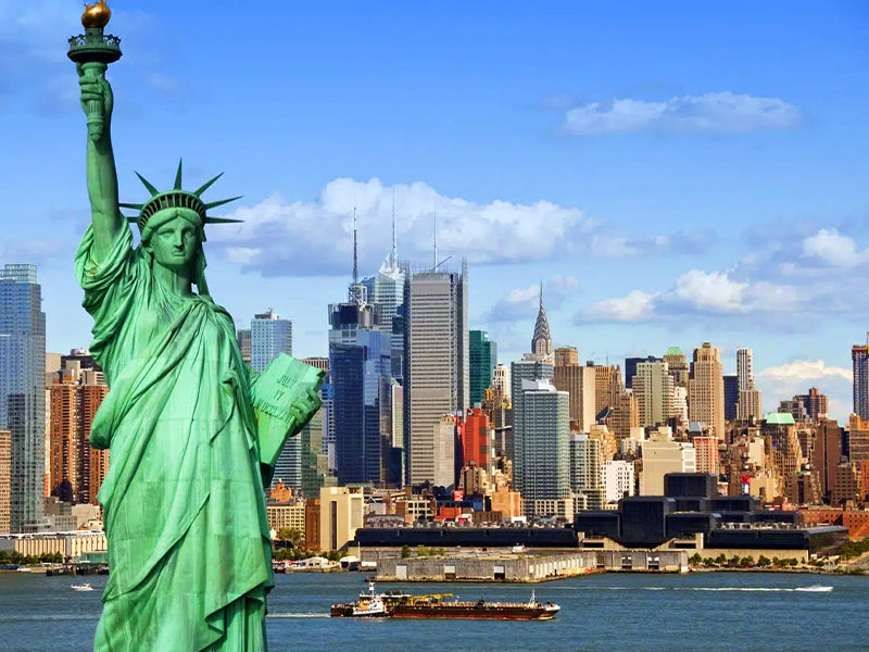Statue de la liberté avec new york
