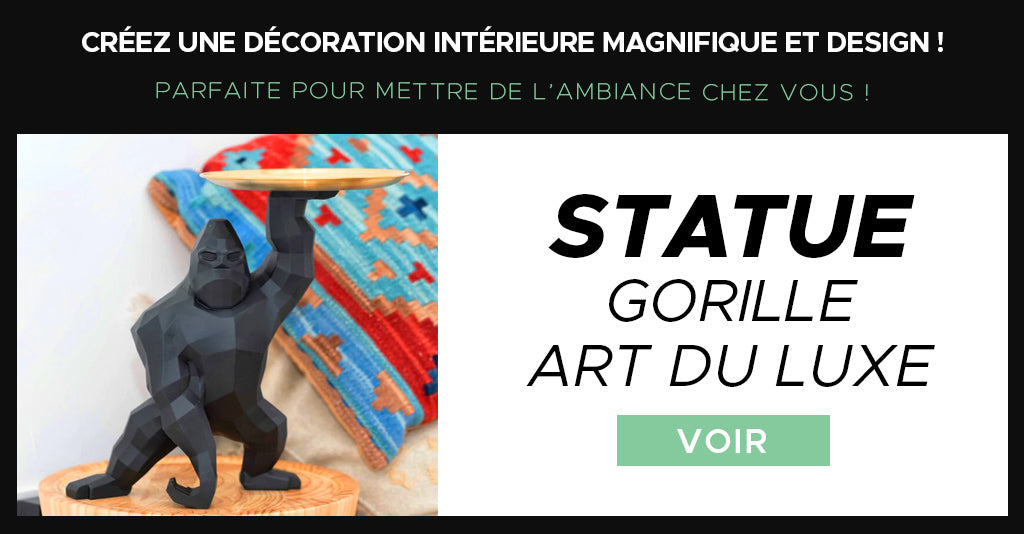 Statue gorille noir