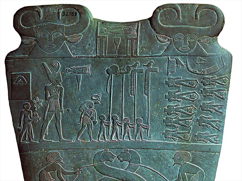 Tablette sculpté avec hiéroglyphe Egypte