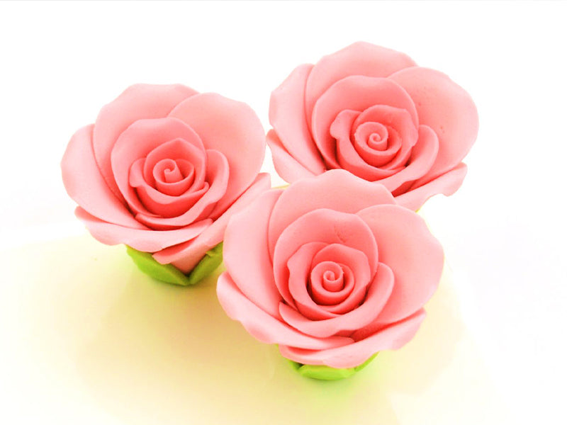fleurs rose en sucre