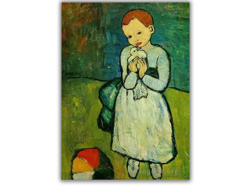 peinture l'enfant au pigeon de Pablo Picasso