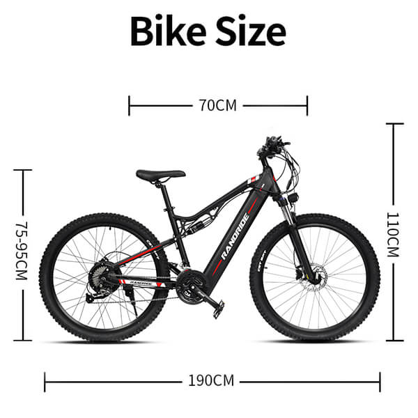 dual suspension electric bike size