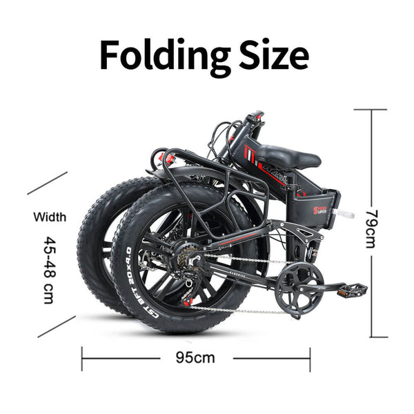 foldable ebike size