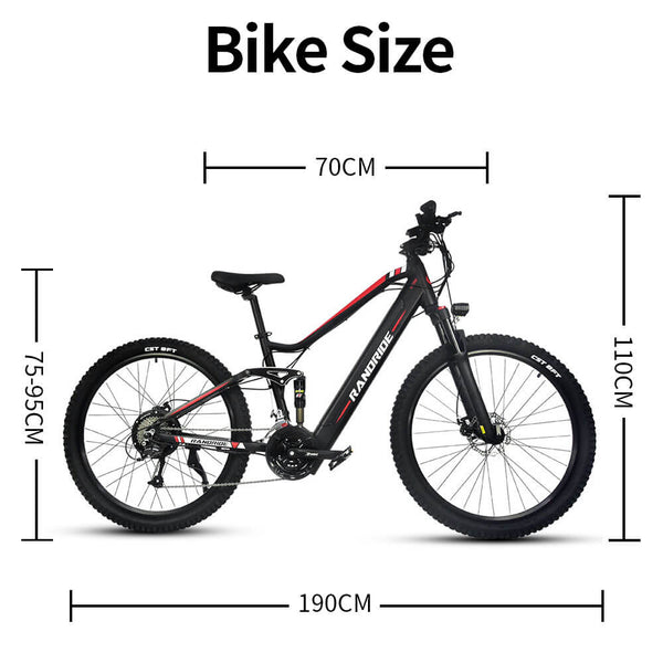 full suspension electric bike size