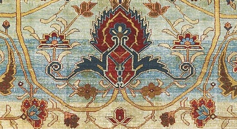 close up photo of Abrash in handmade rug