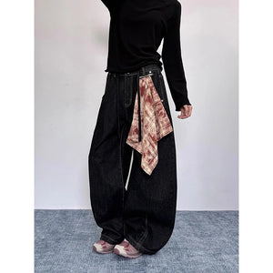 Flytonn-Women's Y2k Black Jeans Harajuku Aesthetic Vintage 2000s Style Oversize Denim Trousers Vintage Baggy Jean Pants Trashy Clothes - Flytonn