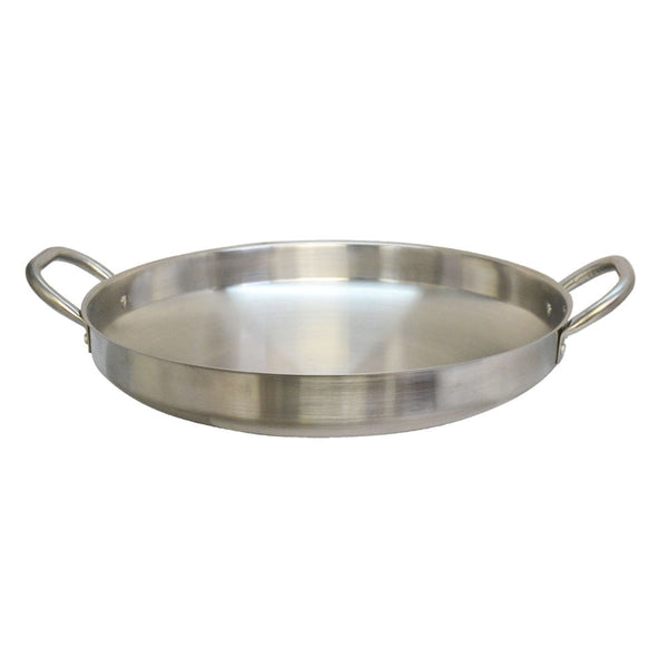 Stainless Steel Concave Comal Frying Pan 3-1/2'' Depth Cookware