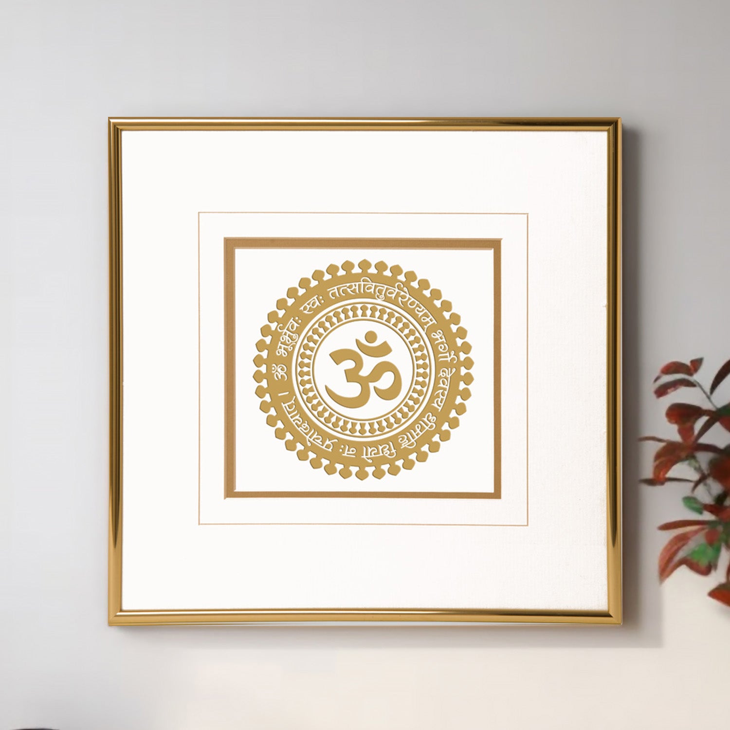 Sacred Om Frame: Golden Harmony Symbol