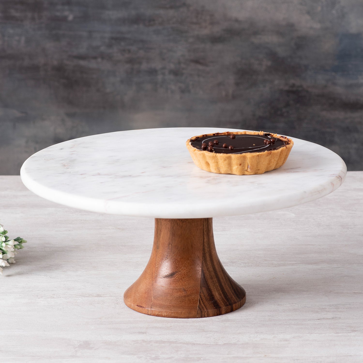 Classic Grey Plain MDF Cake Stand - WallMantra