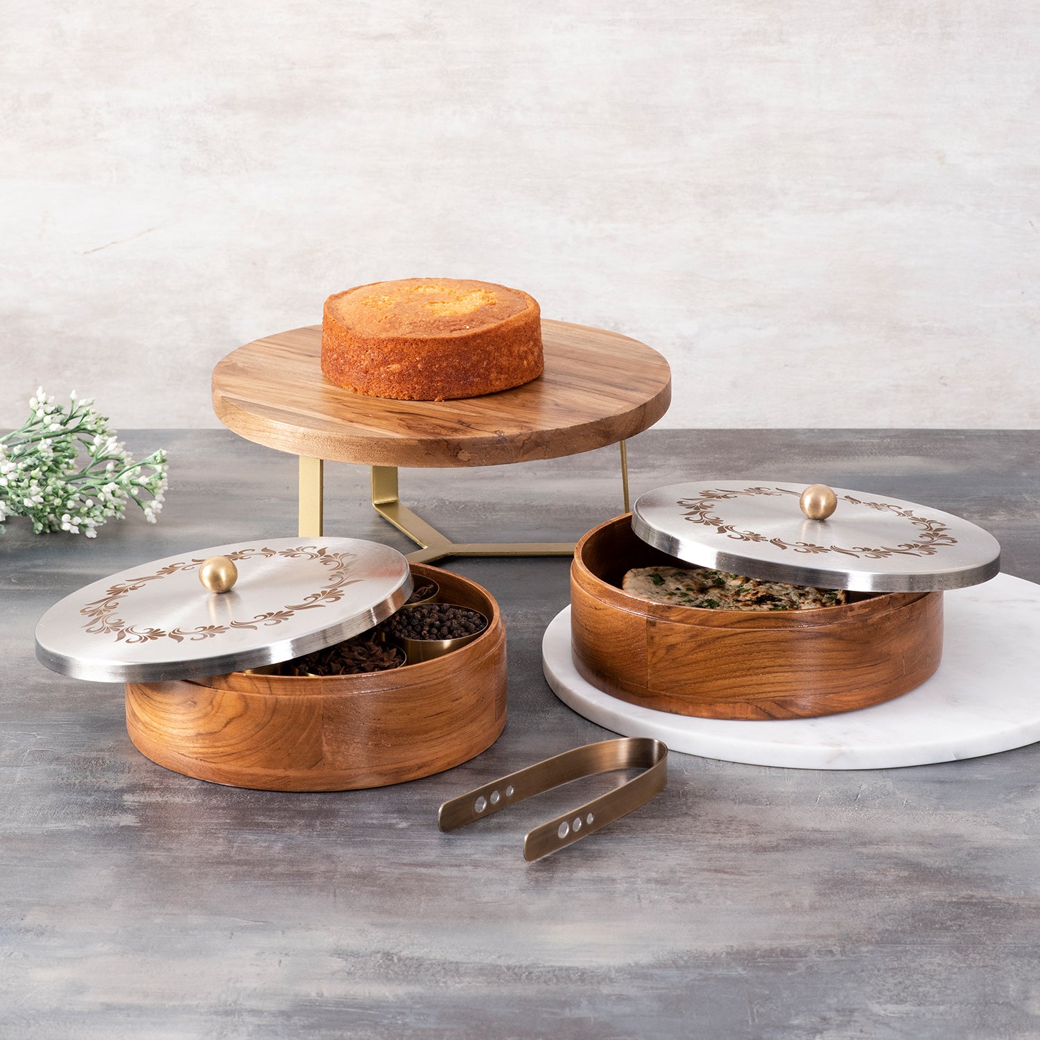 12 Inch Acacia Wood Cake Stand – Made Theory