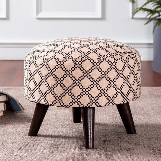 Buy White Criss Cross Pouf Set of 2 with Filler Online in India