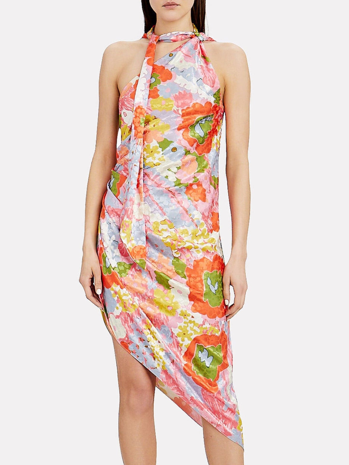 Zoey Floral Asymmetrical Mini Dress – Bipty