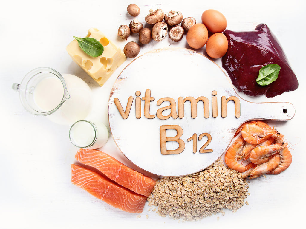 Vitamin B12 food sources  Photo of various foods