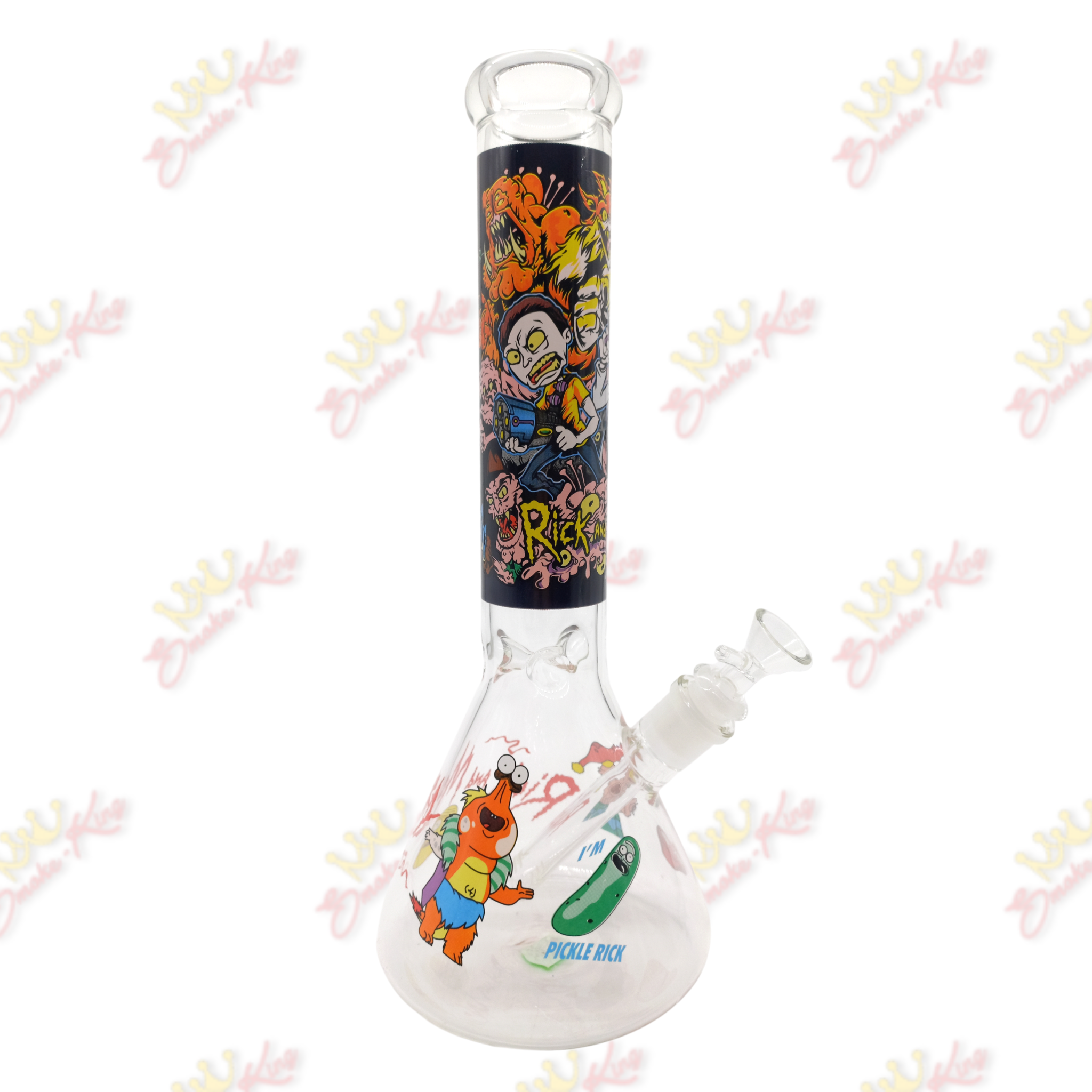 Cartoon Rick And Morty Mini Glass Beaker Bong Cheap Small Dab Rig Water Pipe