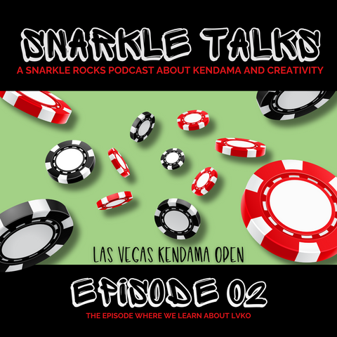 Snarkle Talks: Episode 2 (The One Where We Learn About LVKO) on a black background with poker chips