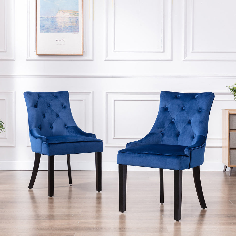 2 velvet dining chairs