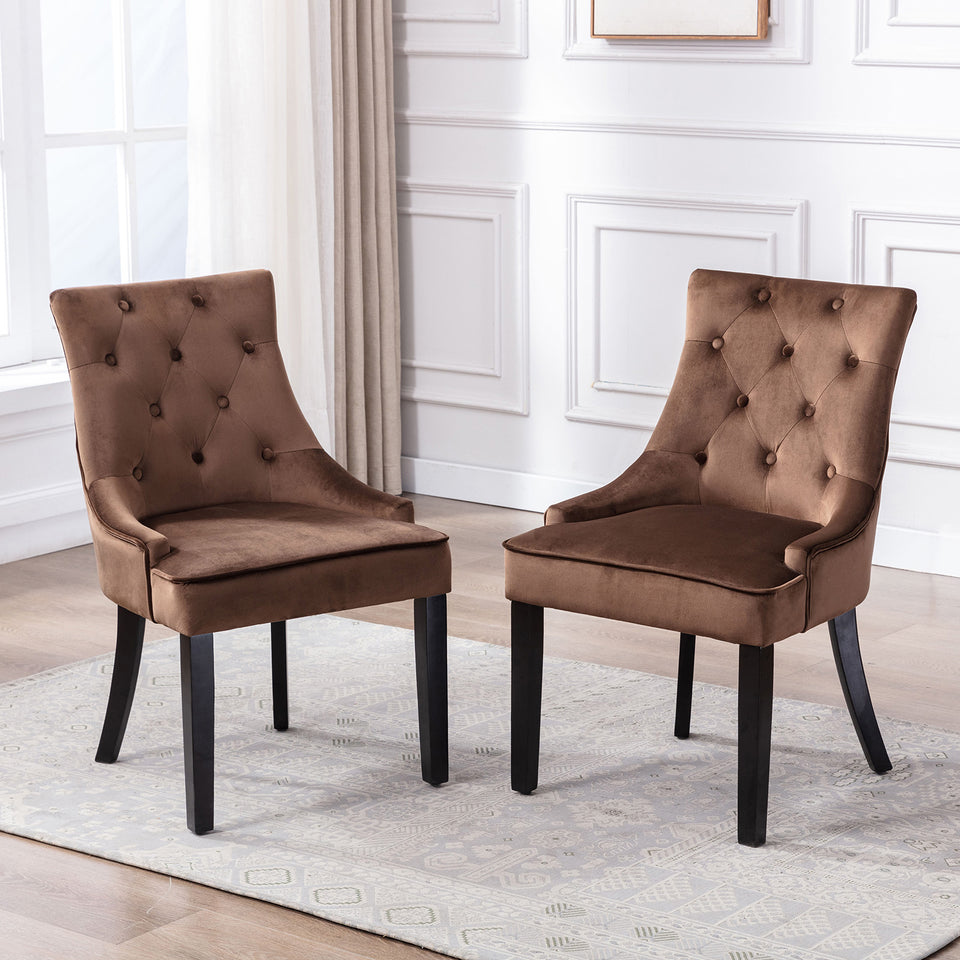 2 velvet dining chairs