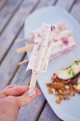 Roasted peach and cream popsicle