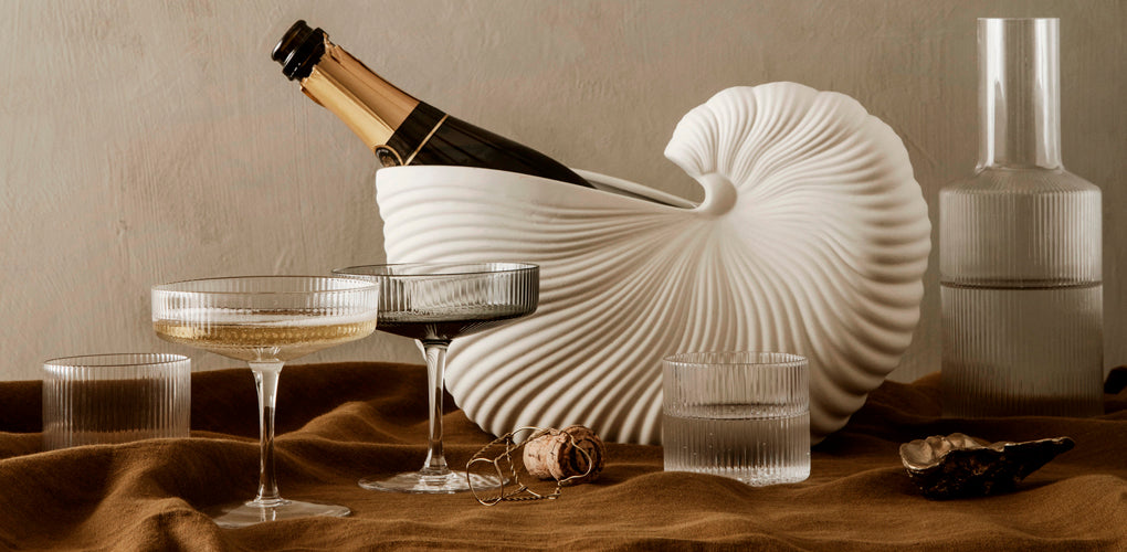 Ferm Living Ripple champagne glasses