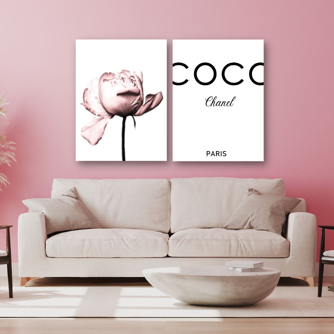 Coco & Pink Rose | Free USA Shipping | WallArt.Biz - wallart.biz