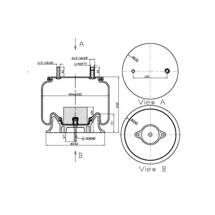 Reversible Sleeve Air Spring - 8204 Air Bag - Suspension