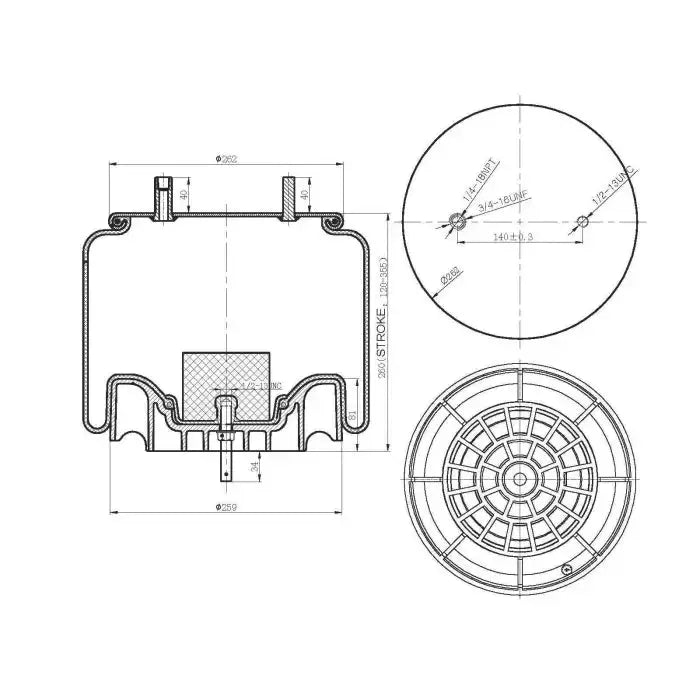 Reversible Sleeve Air Spring - 8729 Air Bag - Suspension