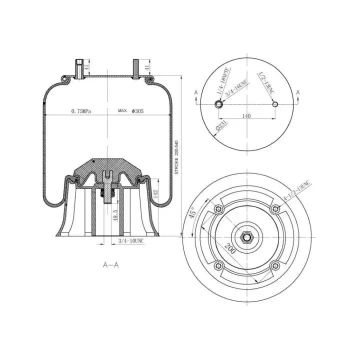 Reversible Sleeve Air Spring - 9082 Air Bag - Suspension