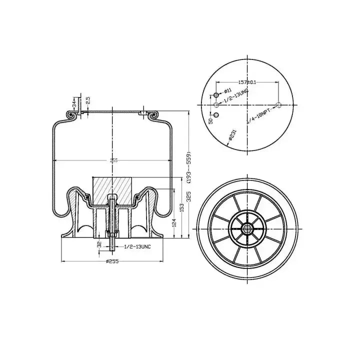 Reversible Sleeve Air Spring - 9375 Air Bag - Suspension