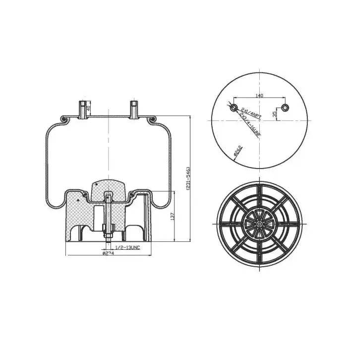 Rolling Lobe Air Spring - 8708 Air Bag - Suspension