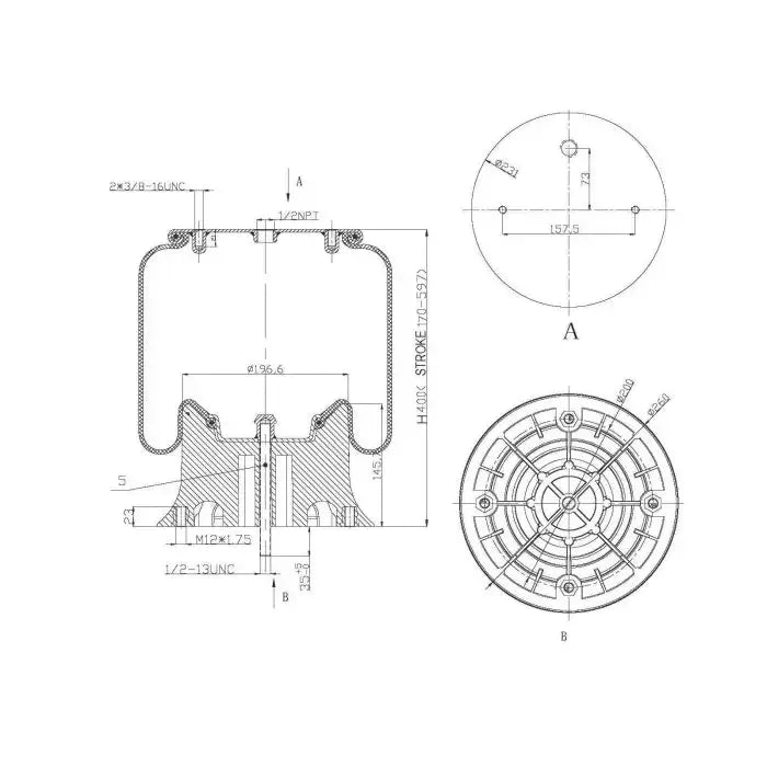 Rolling Lobe Air Spring - 8852 Air Bag - Suspension