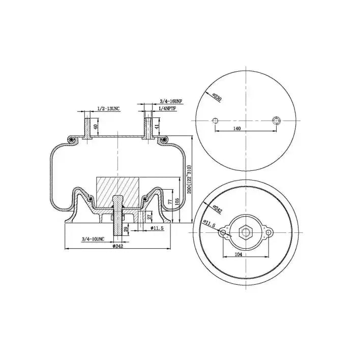 Rolling Lobe Air Spring - 9039 Air Bag - Suspension