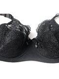 Sexy Bra Set Female Hollow-Out Cotton Embroidery Breathable Lace G-string Cotton Panty Set 38D-48D Sai Feel