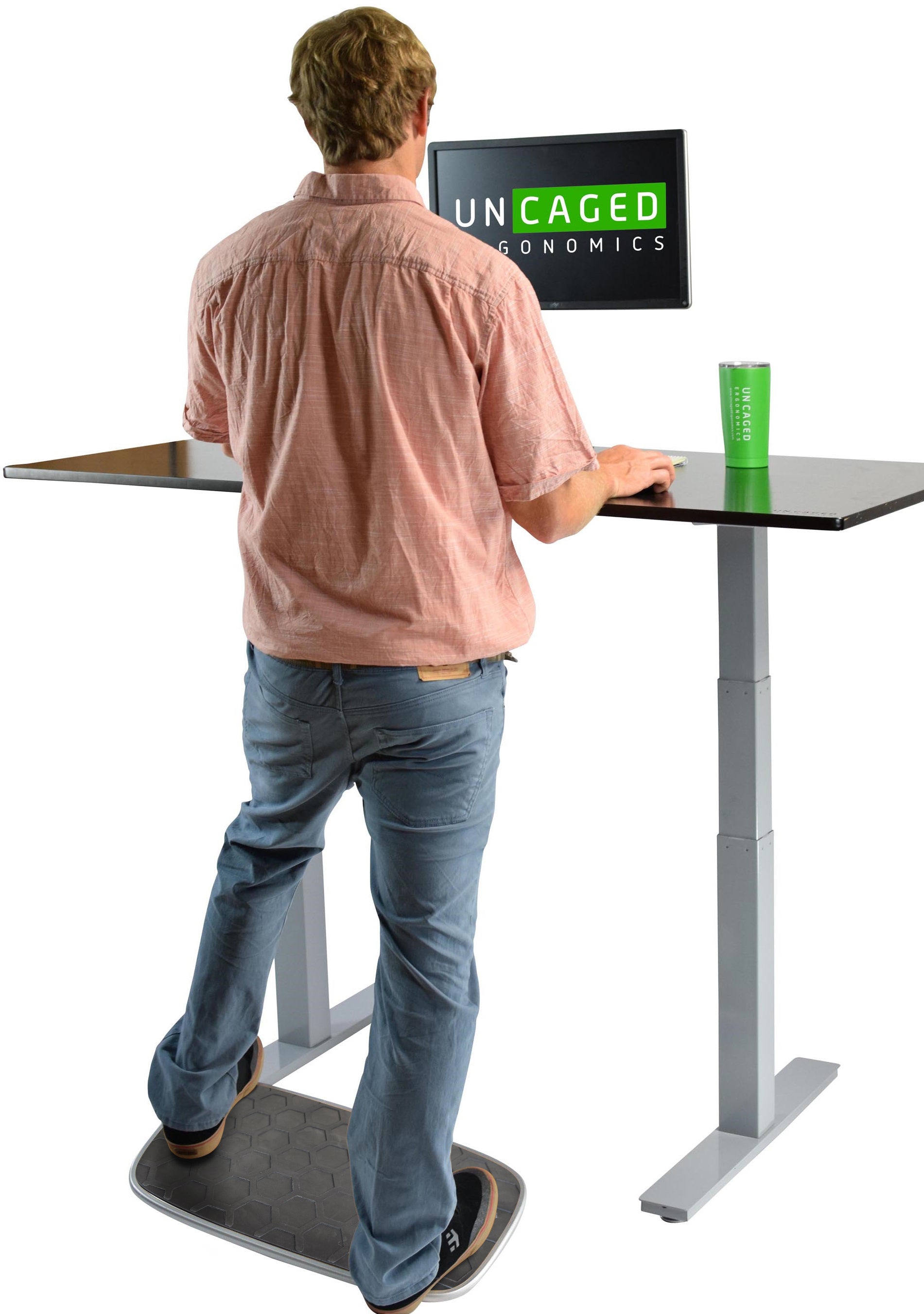  Stand Steady Anti Fatigue Standing Mat with Massage Ball, Ergonomic Standing Mat with Gel Foam Padding for Active Standing
