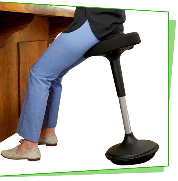 WOBBLE STOOL AIR rolling ergonomic balance ball office chair alternative  exercise active stool wheels modern sit stand-up standing desk accessories  adjustable height black 
