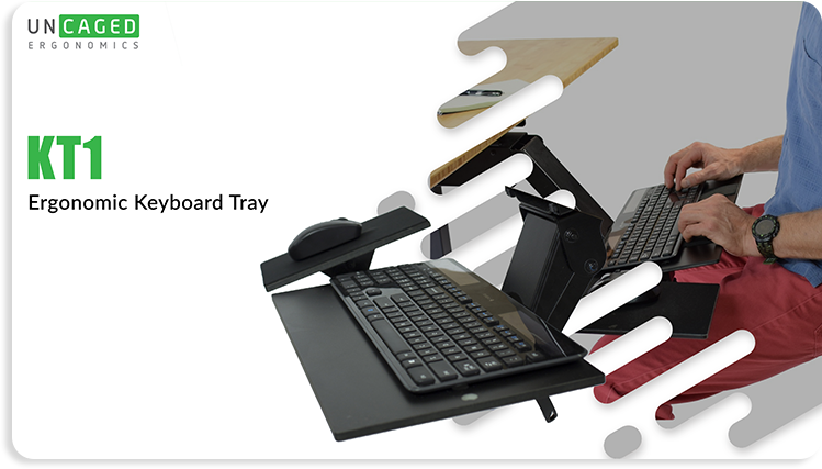 Uncaged Ergonomics KT1 Ergonomic Keyboard Tray - Adjustable Height and Tilt  - Steel - Black in the Office Accessories department at