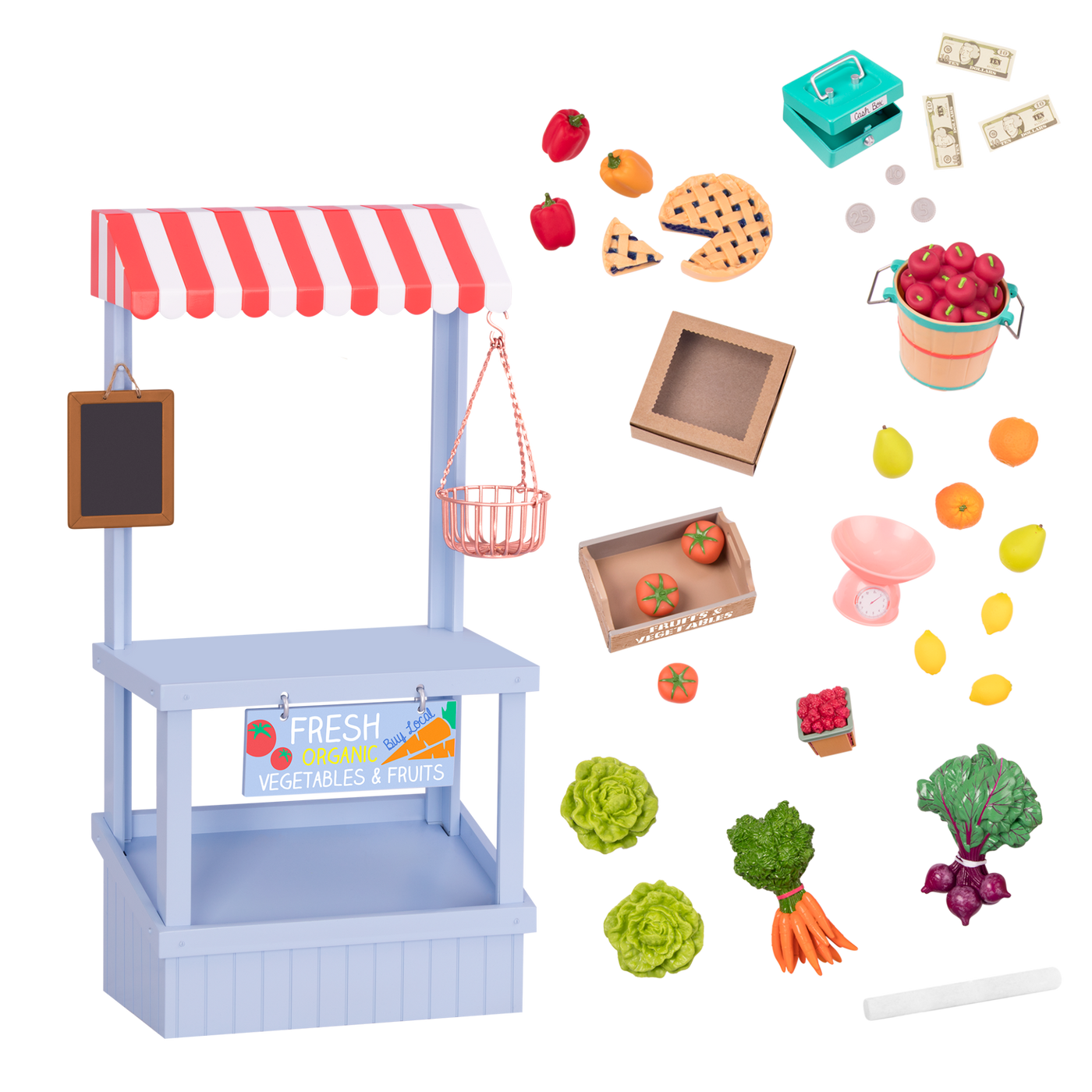 Farmer's Market Playset - Toy Food Accessories for 46cm Dolls - Doll Playset - Outdoor & Summer Accessory - Our Generation