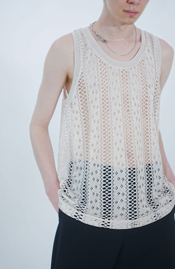 ブリヤンテス・レッド CMMN SWDN TANK KNITTED LACE VEST WHITE S