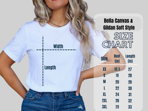 graphic tee size chart