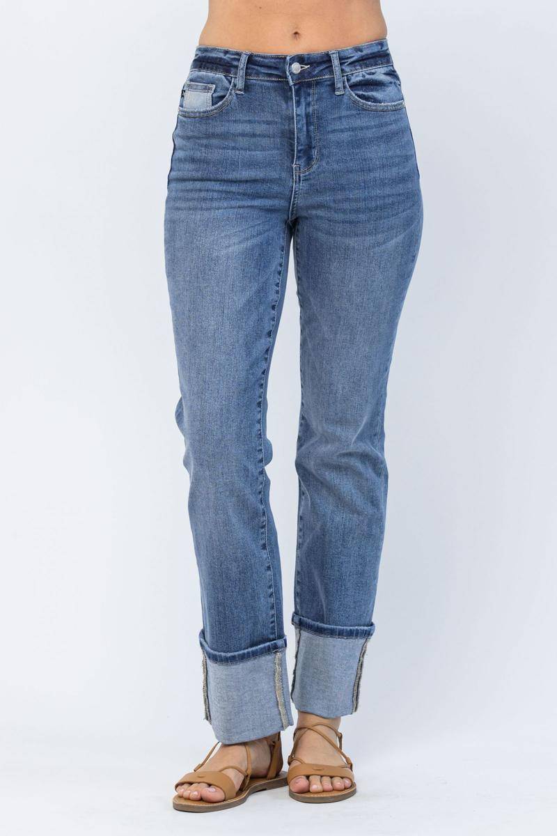 Hazel Blues®  Judy Blue Renee Medium Wash Wide Leg Cropped Jeans