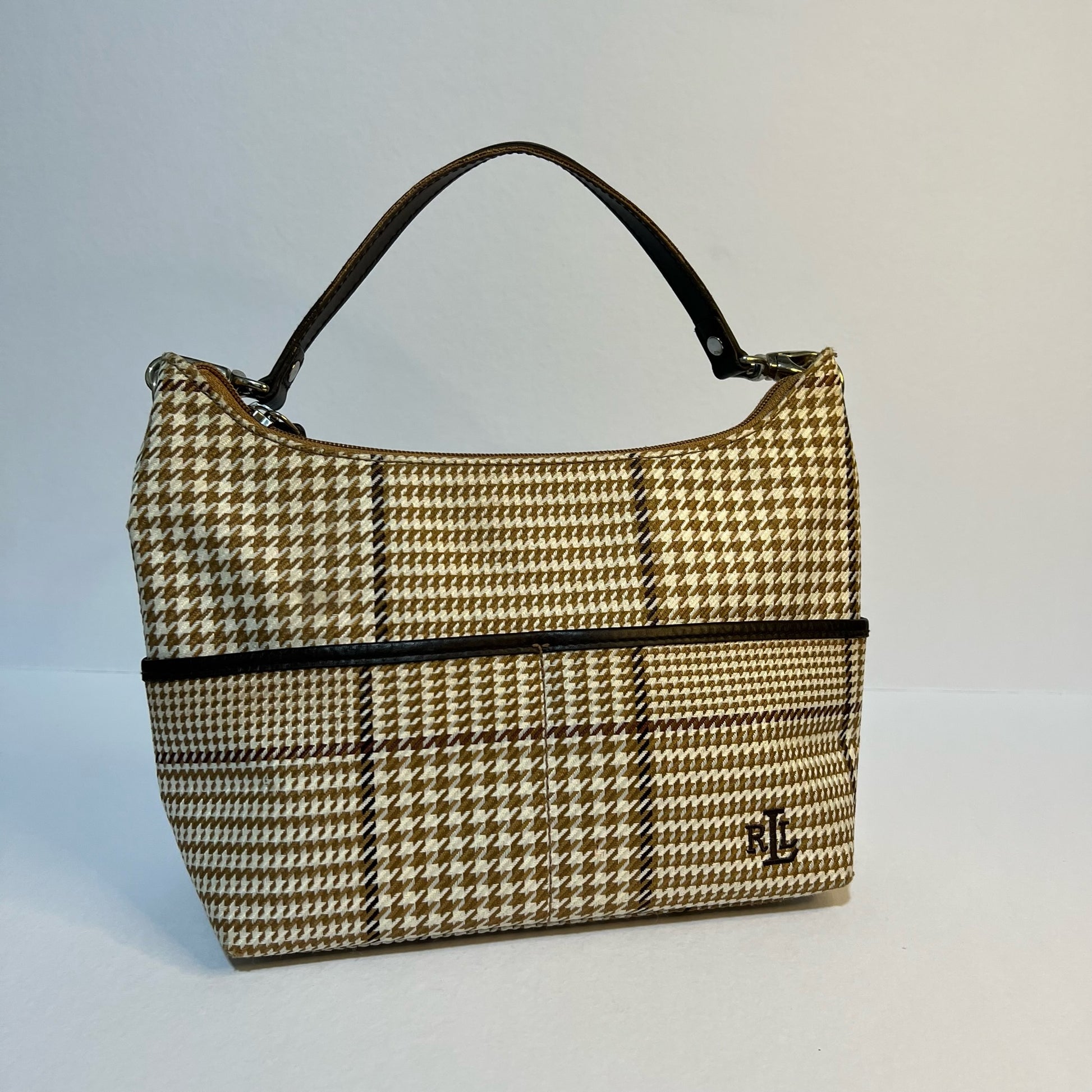 ralph lauren plaid handbag