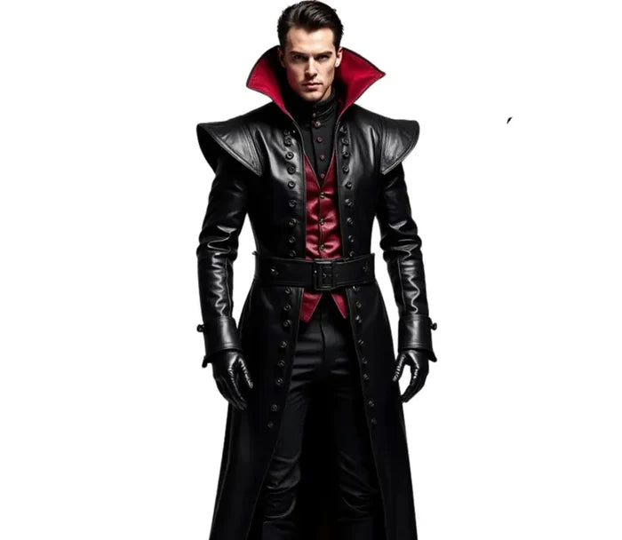 Leather Medieval Overcoat for Cosplay