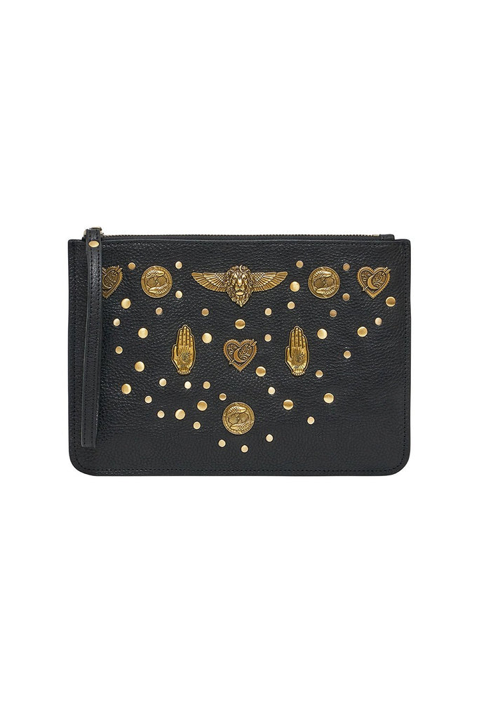 black studded clutch