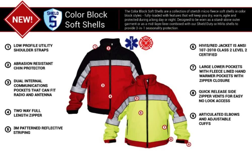 Elbeco Shield Color-Block Soft Shell Jacket SH370 - Softshell Jackets