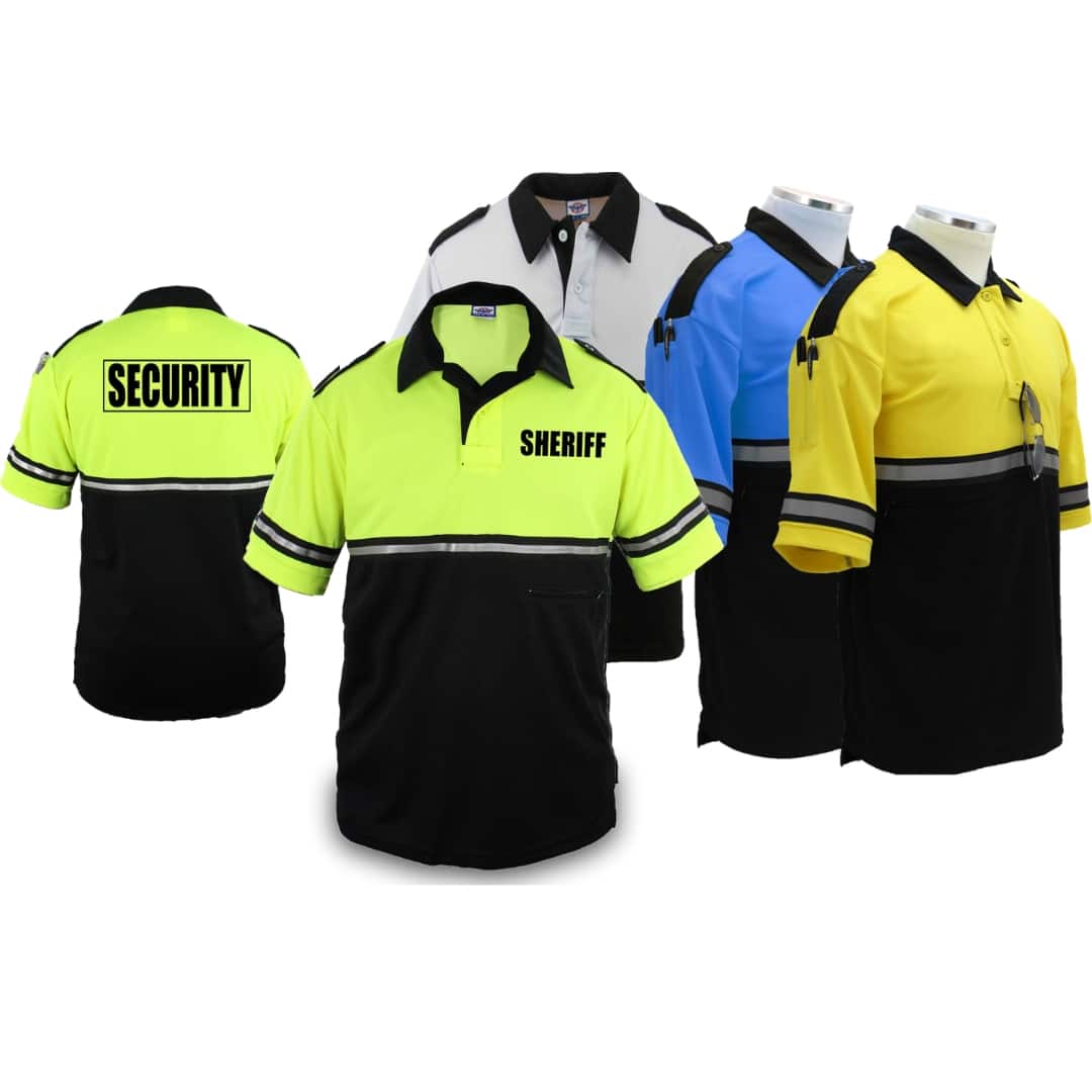 Two-Tone Long Sleeve Bike Patrol Uniform Polo Shirt (Plain or with POLICE, SHERIFF, EVENT STAFF, SECURITY, and more) - Bike Patrol Clothing