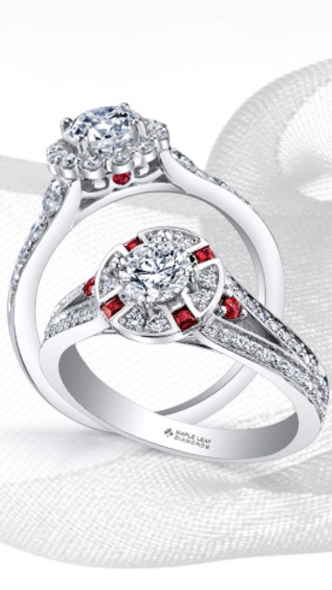Twig and Maple Leaf Engagement Ring White Gold and Rustic Salt & Pepper  Diamond - Doron Merav