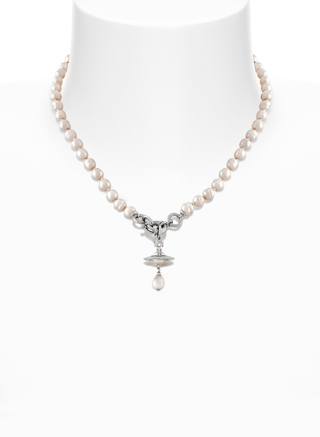 Aleksa Pearl Necklace - Silver - 63010111-02P226-CN-W2 – Sarah Layton